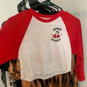 Badwood Cherry Bomb Crop Baseball Tee